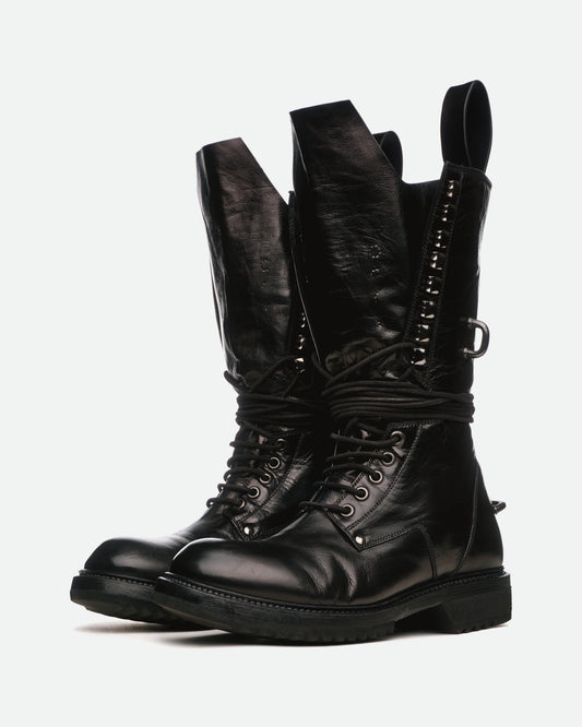 Rick Owens SS16 'Cyclops' Metal-Hook Combat Boots