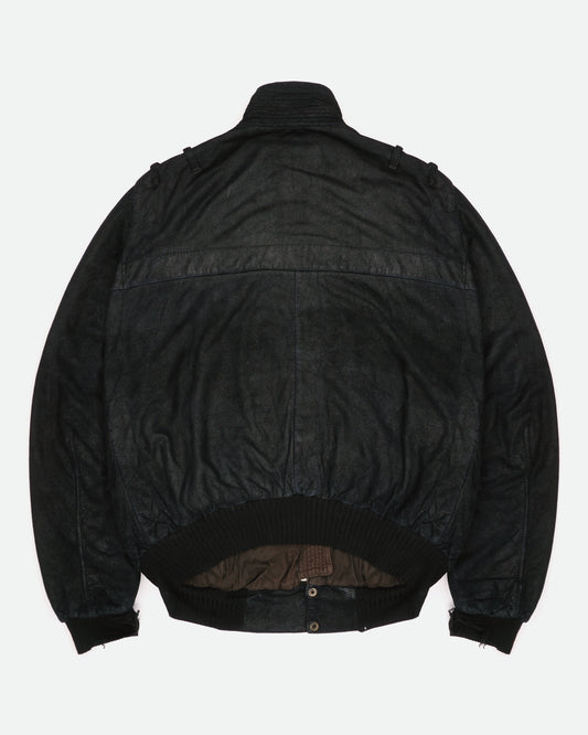 Rick Owens AW04 QUEEN Blistered Leather Police Bomber Jacket