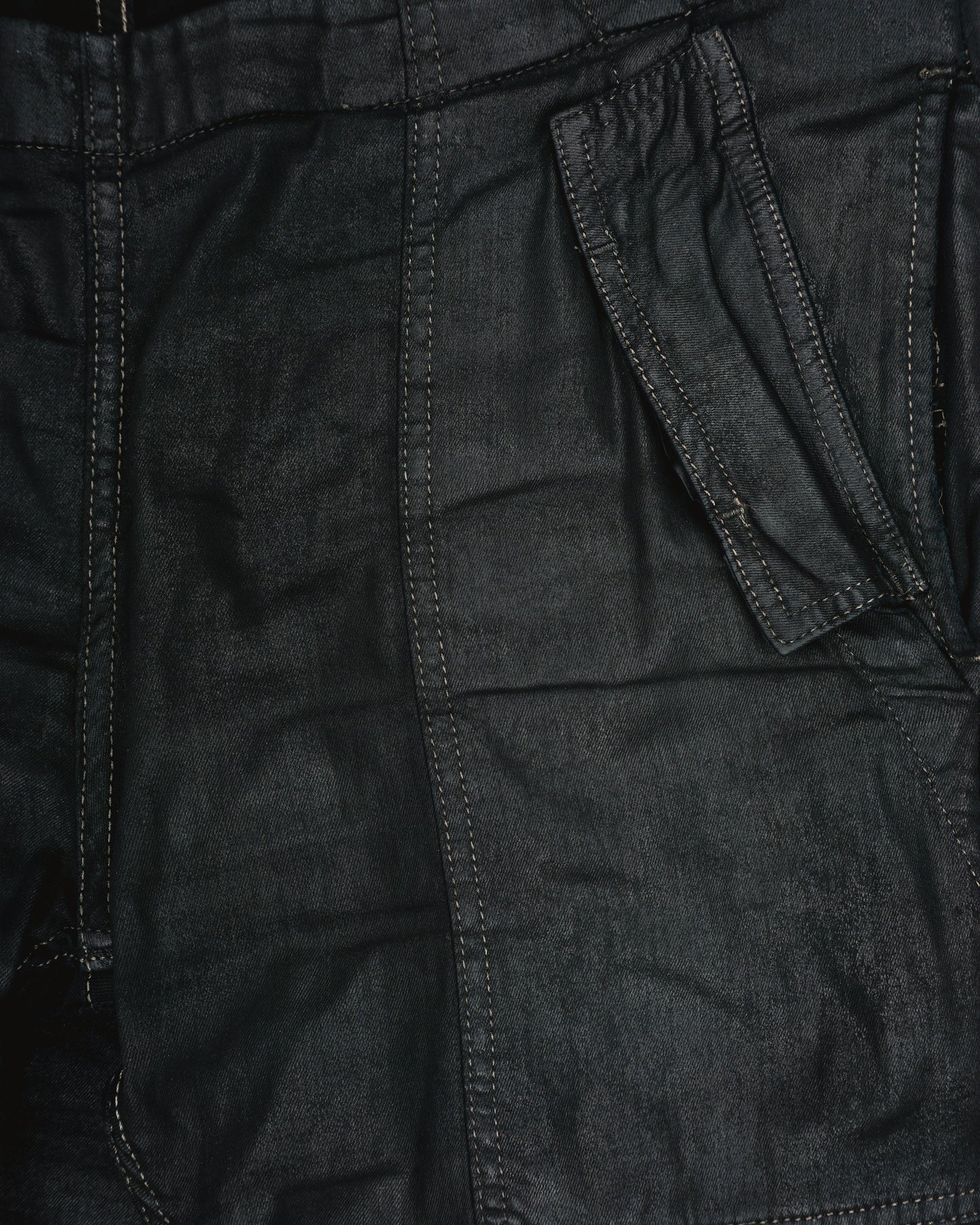 Rick Owens DRKSHDW SS15 "Faun" Coated Denim Aircut Pants