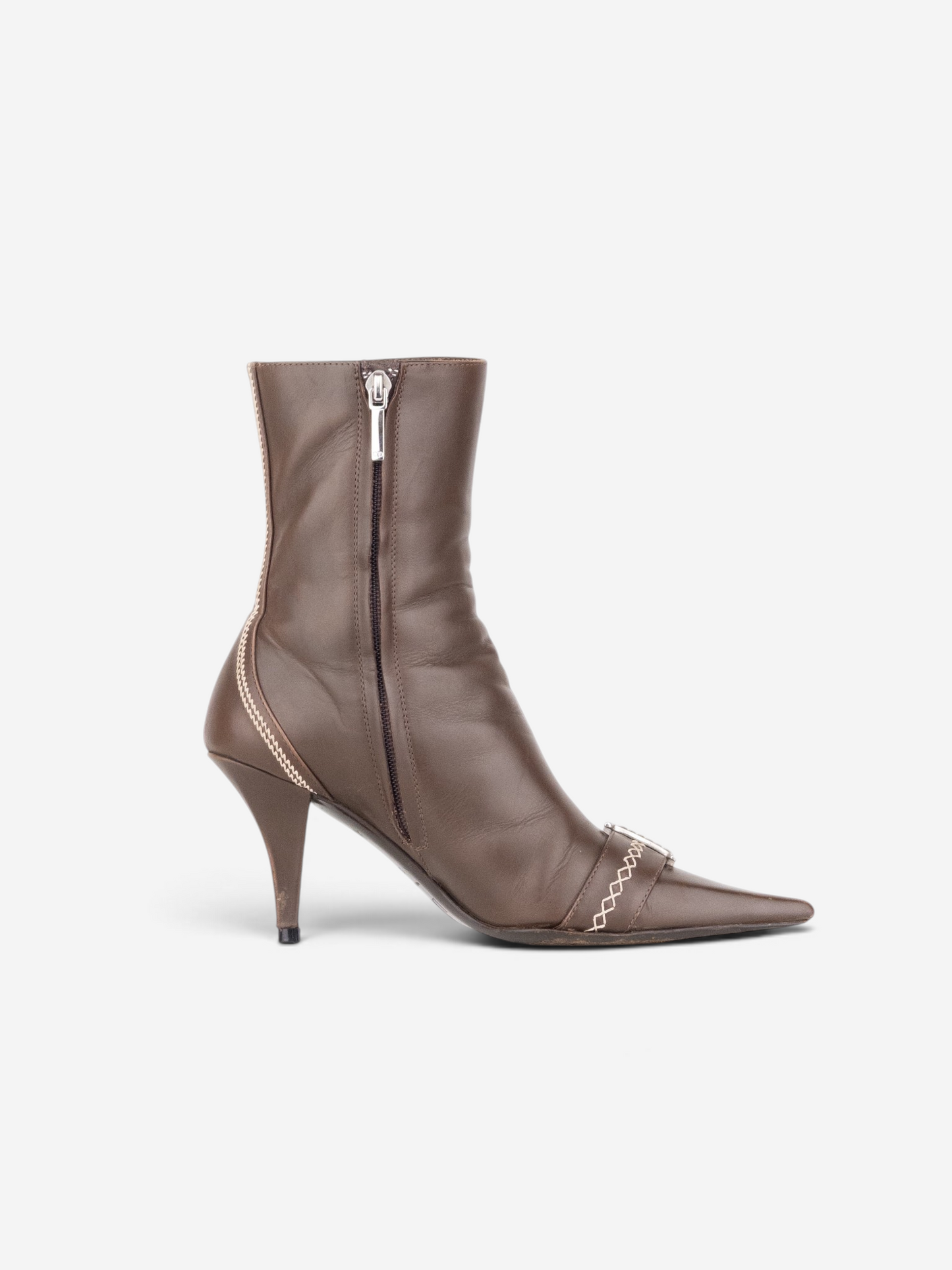 Dior by Galliano AW05 ‘Detective’ Embroidery Kitten Heel Ankle Boots – product view 6