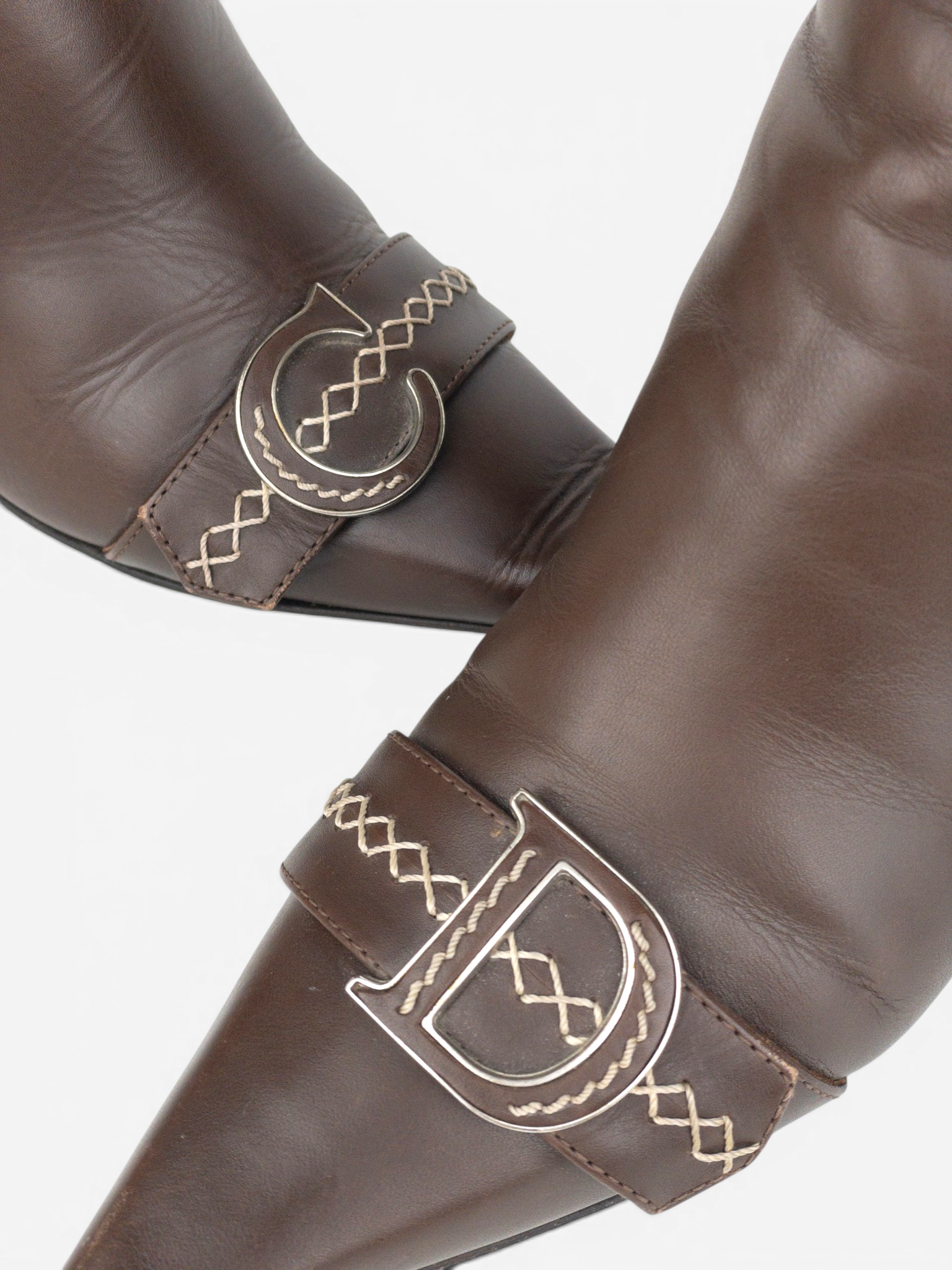 Dior by Galliano AW05 ‘Detective’ Embroidery Kitten Heel Ankle Boots – product view 9