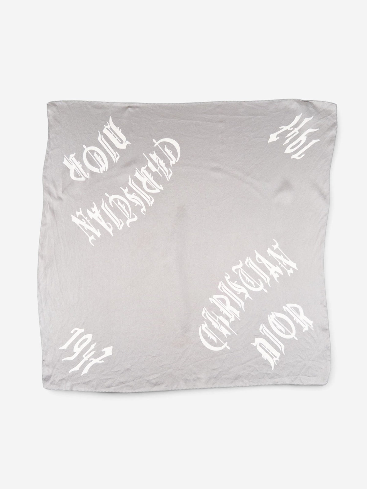 Dior by Galliano SS02 Chiffon ‘Gothic’ Logo Neckerchief Scarf – front view