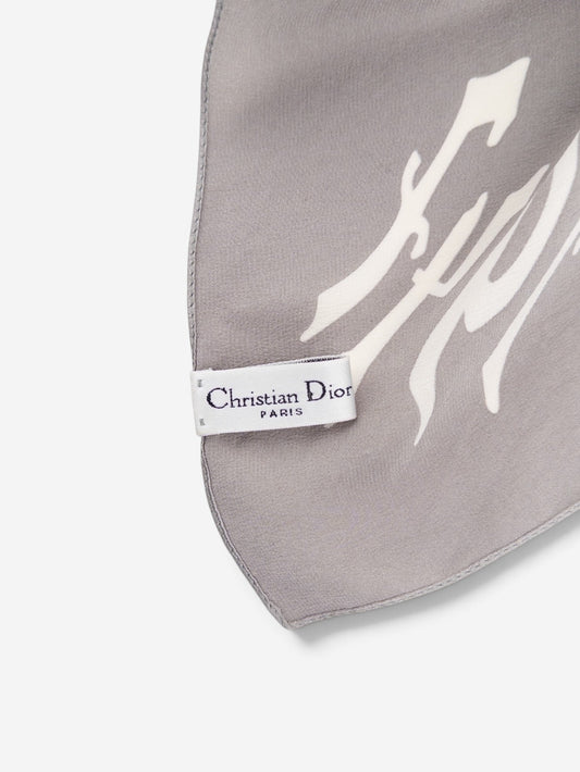 Dior by Galliano SS02 Chiffon ‘Gothic’ Logo Neckerchief Scarf – view 6