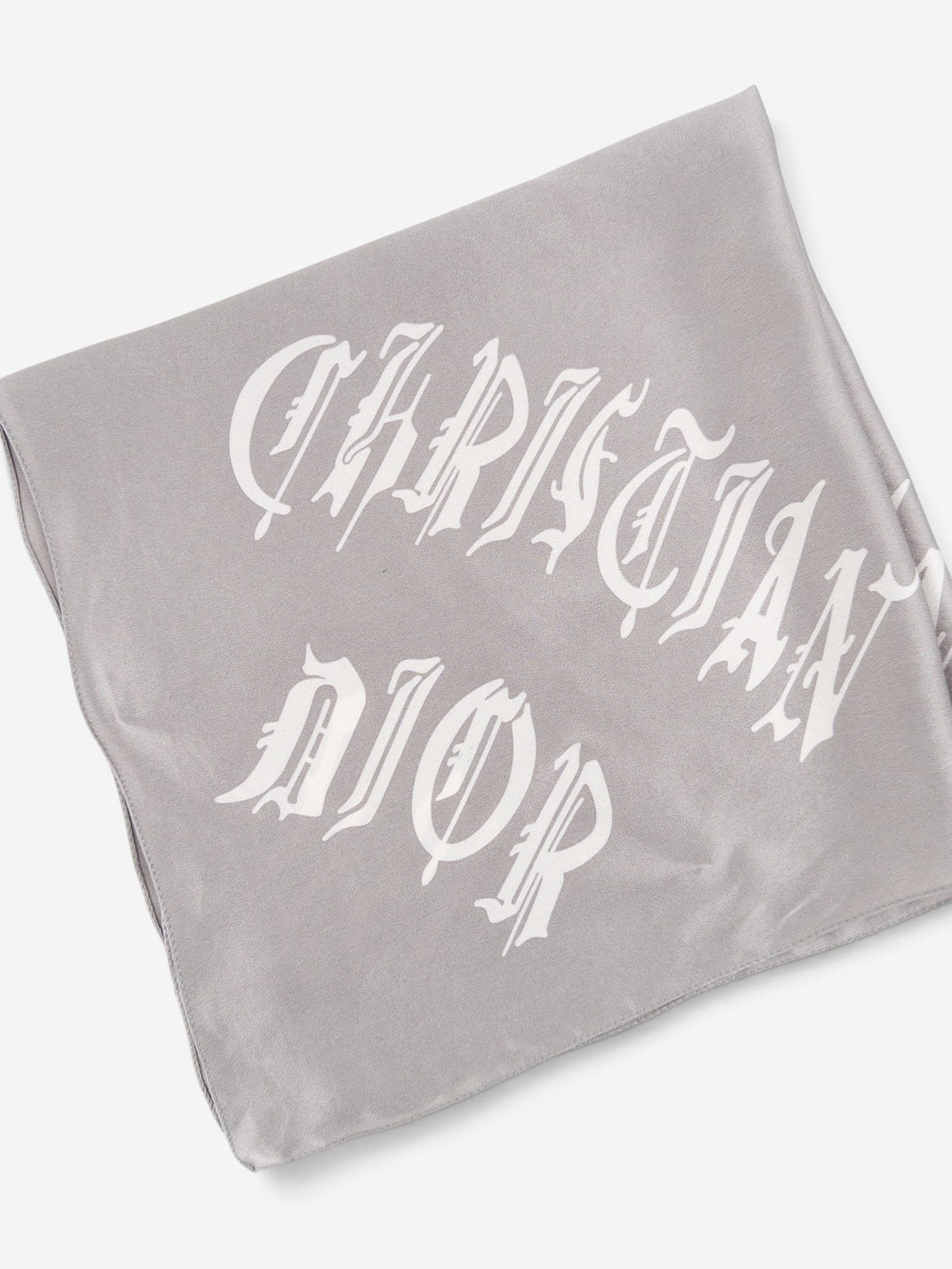 Dior by Galliano SS02 Chiffon ‘Gothic’ Logo Neckerchief Scarf – view 7