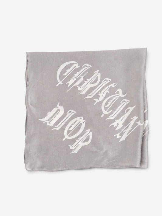 Dior by Galliano SS02 Chiffon ‘Gothic’ Logo Neckerchief Scarf – view 8