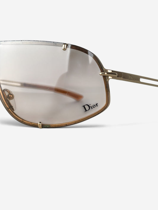 Dior by Galliano AW00 'Cossack' Wrap Mask Shield Sunglasses – logo and lens detail