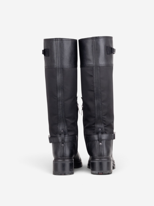 Prada 2000s Hybrid Buckle Biker Boots – back view
