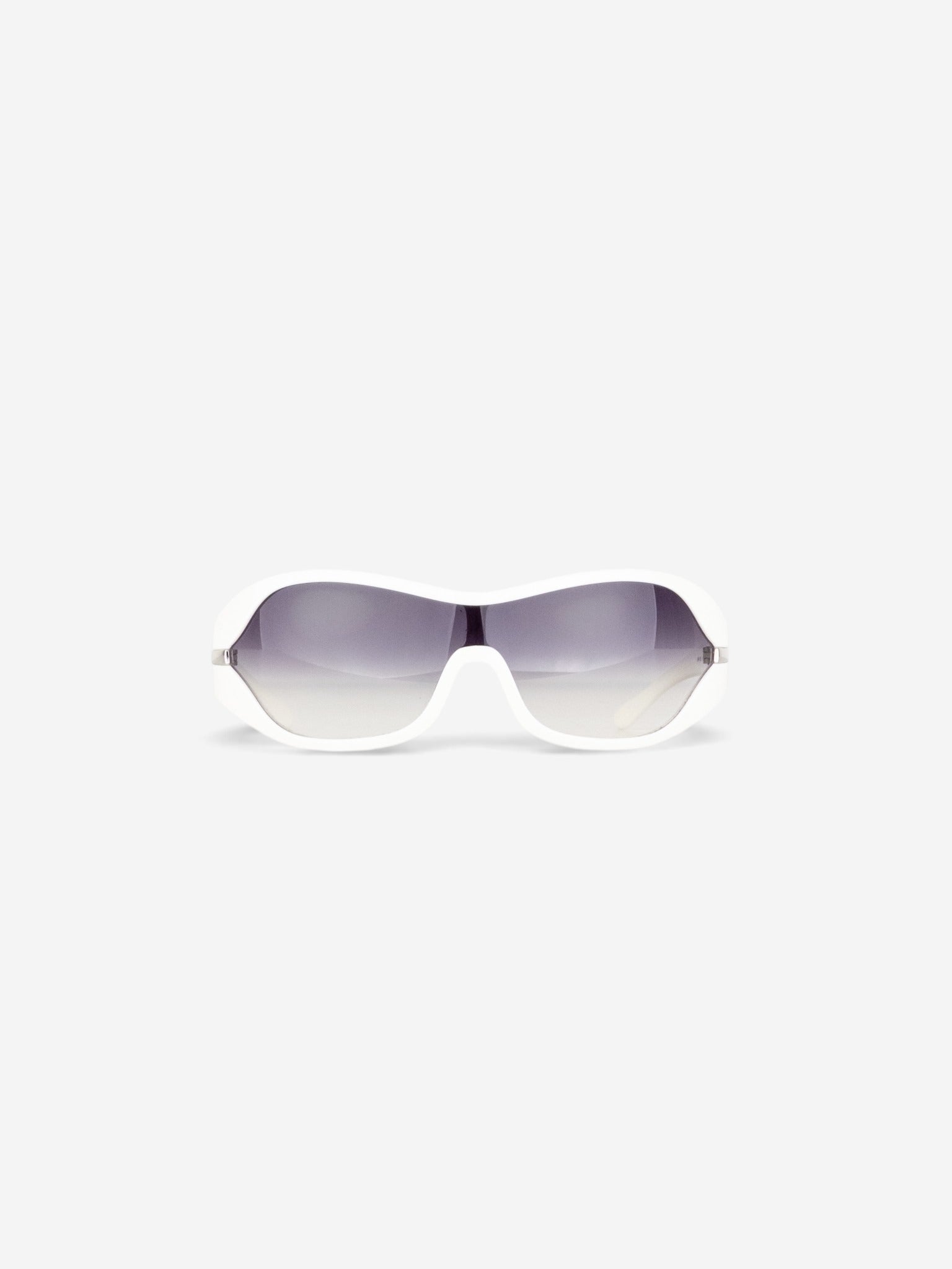 Prada 2000s 'SPR12G' Sports Wrap Mask Shield Sunglasses – front view