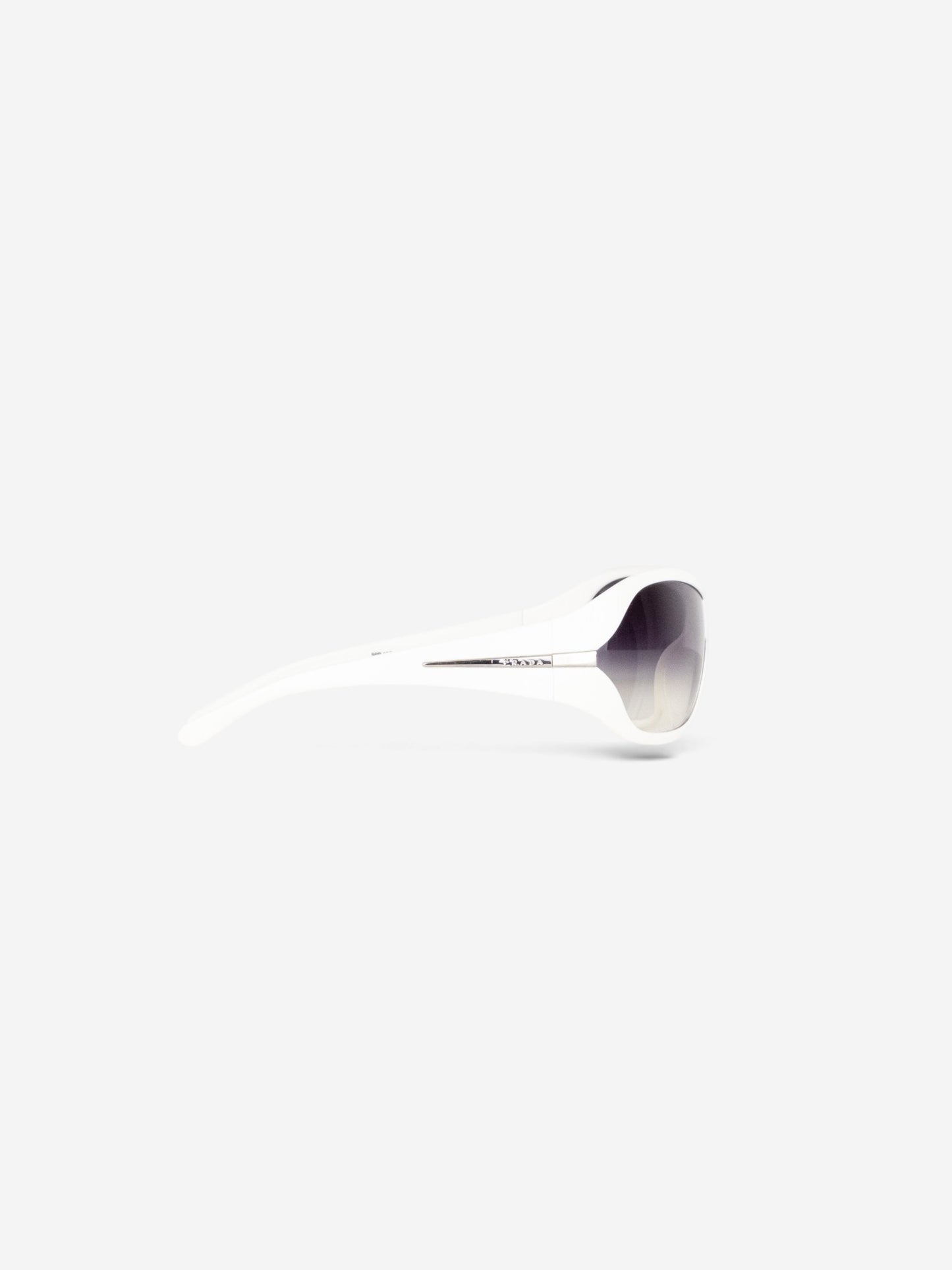 Prada 2000s 'SPR12G' Sports Wrap Mask Shield Sunglasses – side view from the other side