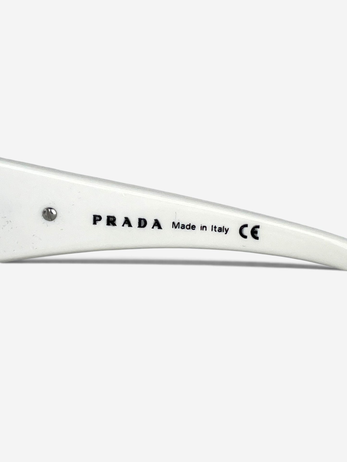 Prada 2000s 'SPR12G' Sports Wrap Mask Shield Sunglasses – brand marking detail