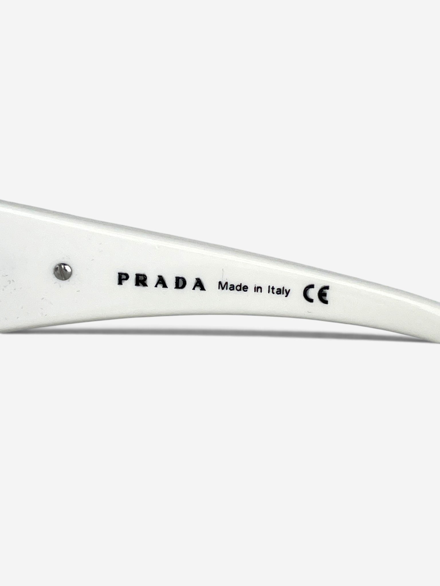 Prada 2000s 'SPR12G' Sports Wrap Mask Shield Sunglasses – brand marking detail