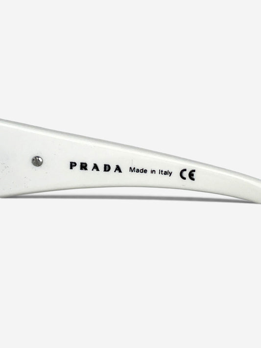 Prada 2000s 'SPR12G' Sports Wrap Mask Shield Sunglasses – brand marking detail