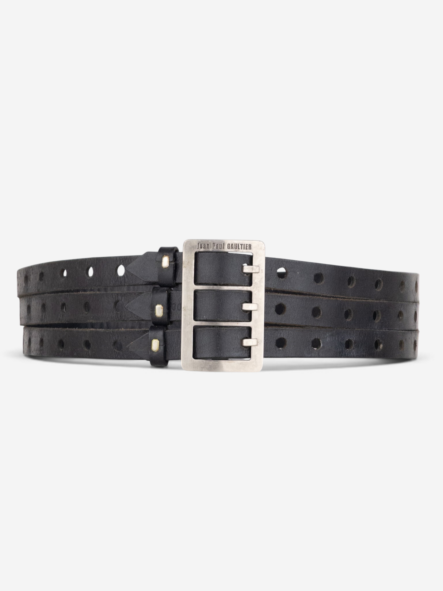 Jean Paul Gaultier 1990s Three-Ply Bondage Leather Belt – front view