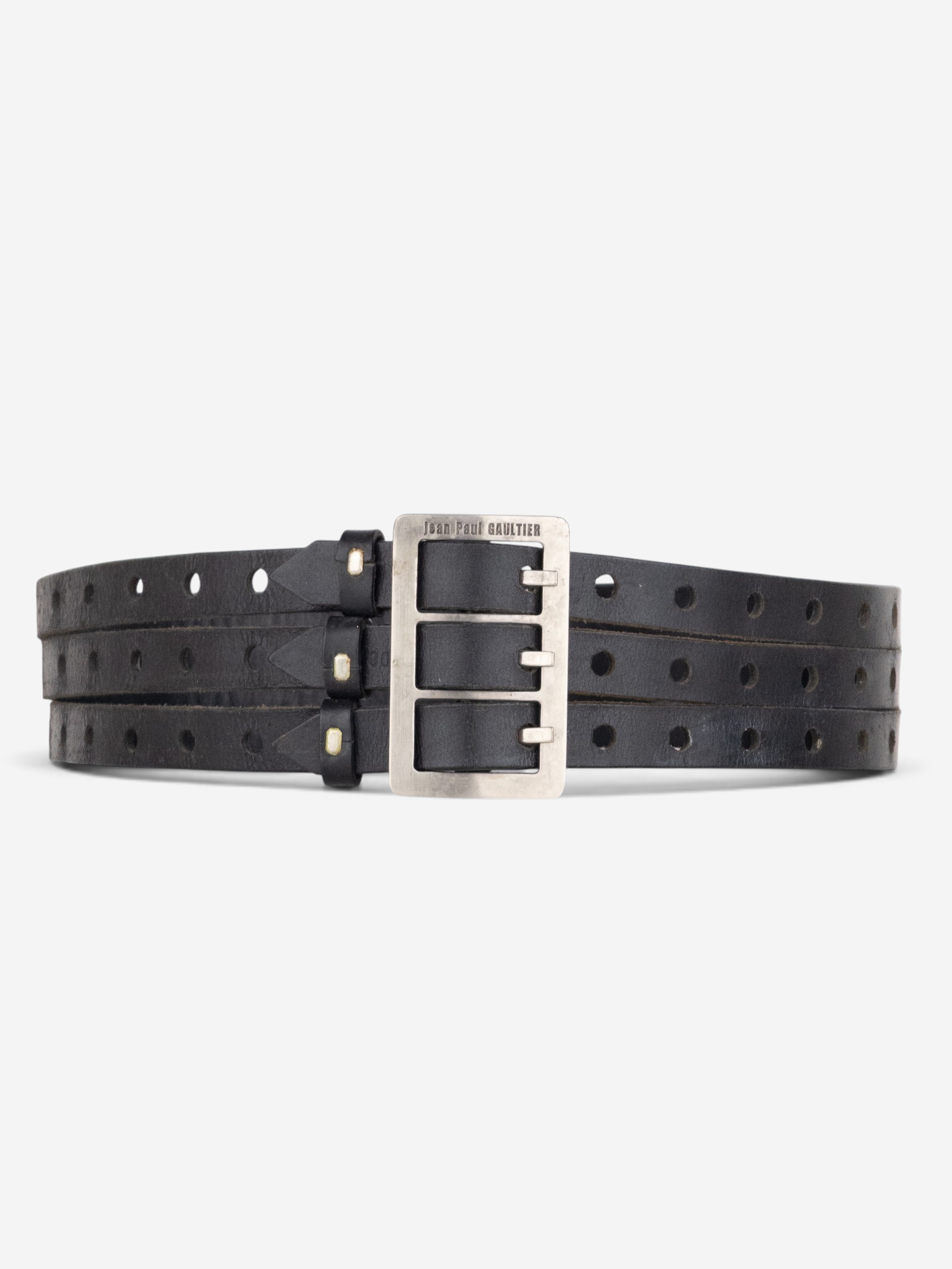 Jean Paul Gaultier 1990s Three-Ply Bondage Leather Belt – front view
