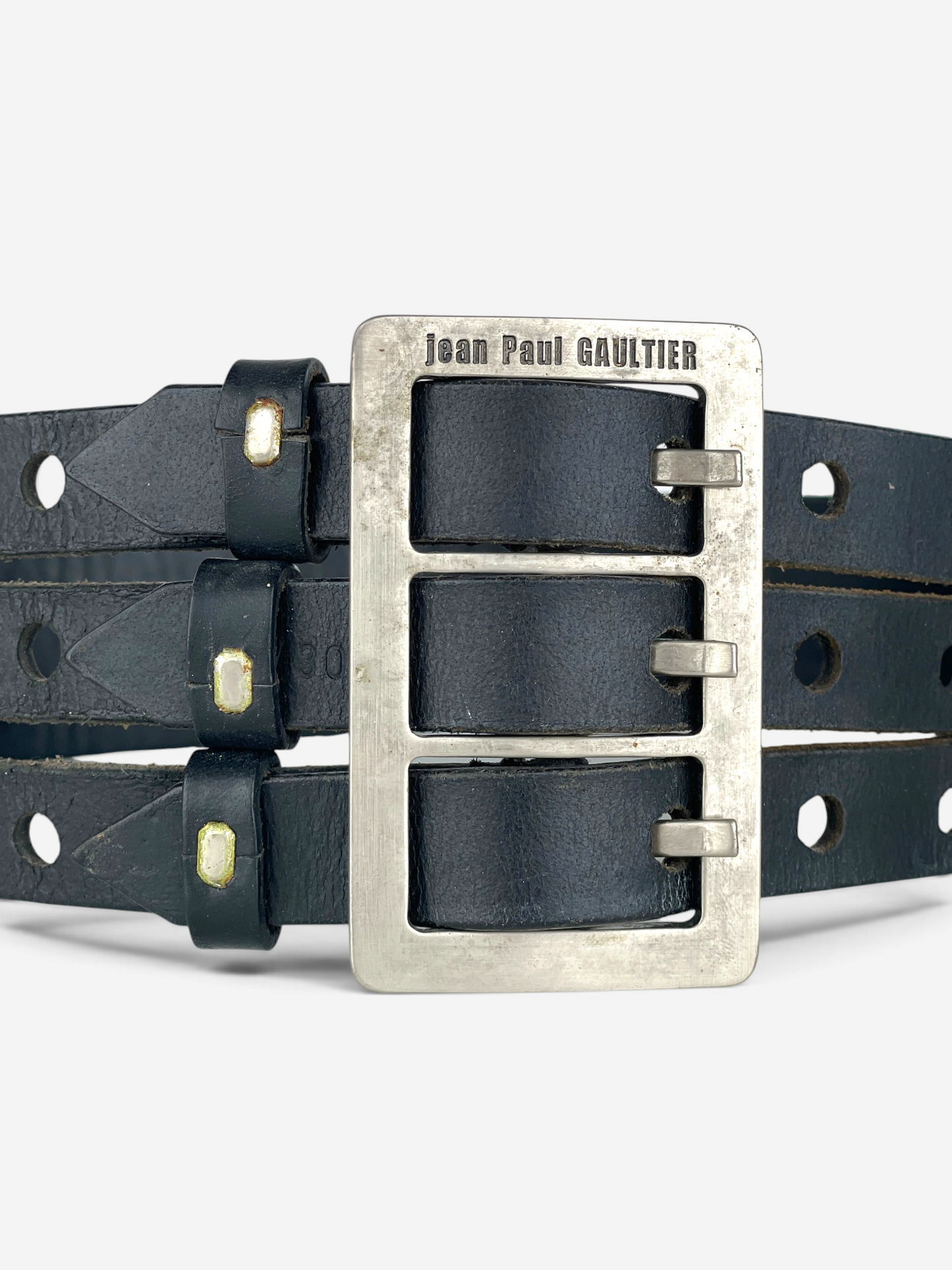 Jean Paul Gaultier 1990s Three-Ply Bondage Leather Belt – detail view 1