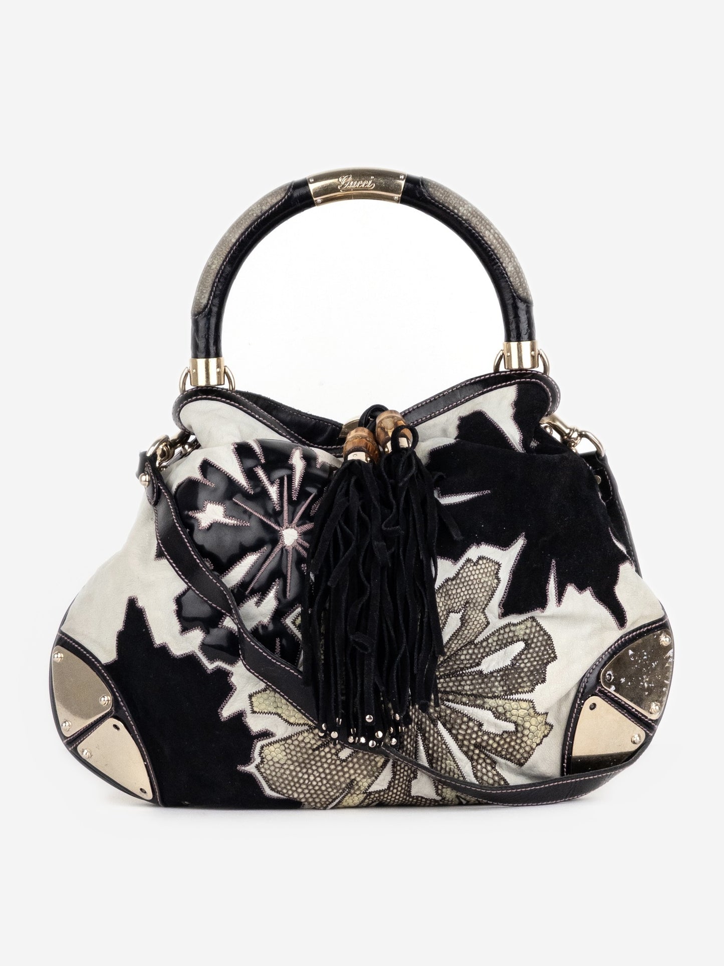 Gucci by Tom Ford 2000s Babouska Floral Patchwork ‘Indy’ Hobo Shoulder Bag
