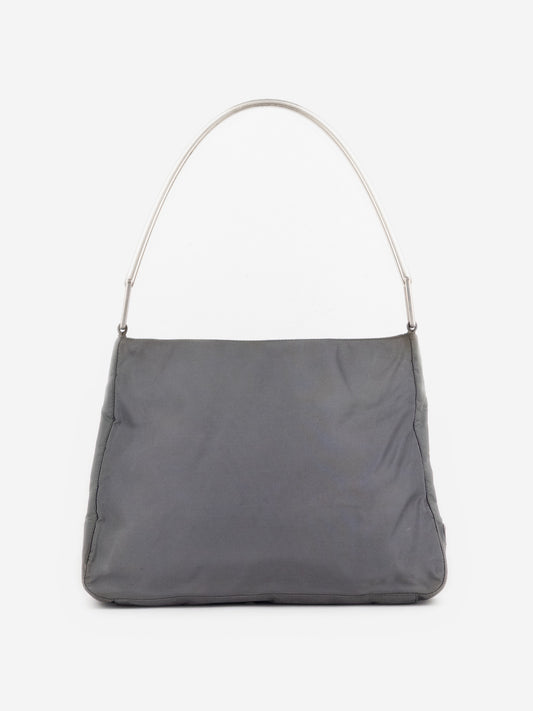 Prada AW98 Vitello Metallo Metal Handle Shoulder Bag
