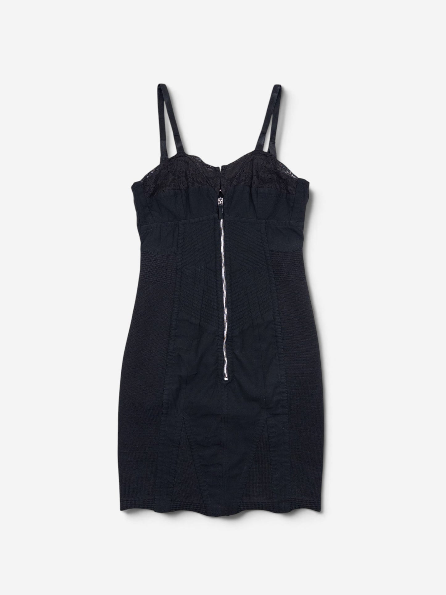 Jean Paul Gaultier 90s Madonna Corset Lace Mini Dress – front view