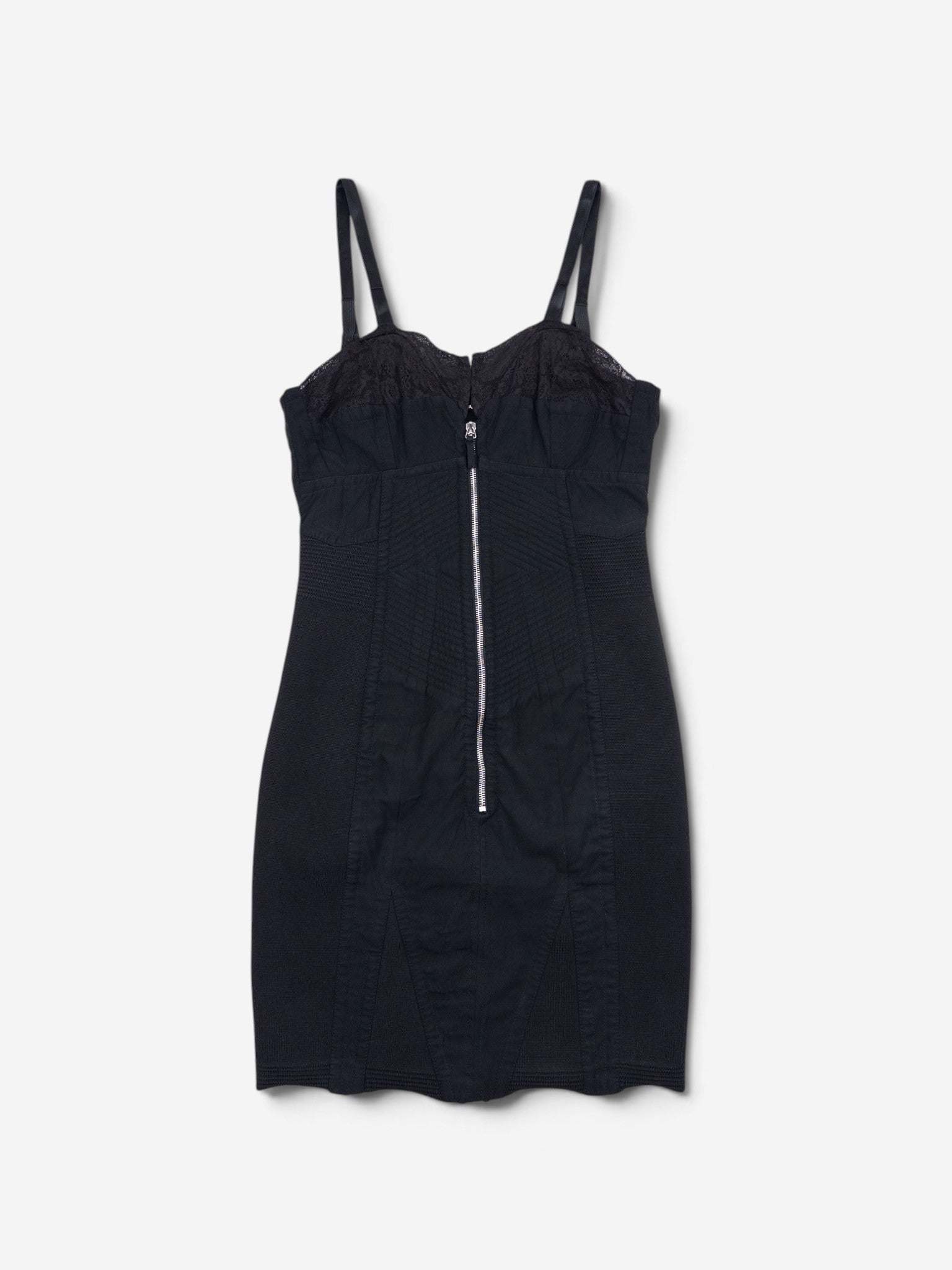 Jean Paul Gaultier 90s Madonna Corset Lace Mini Dress – front view