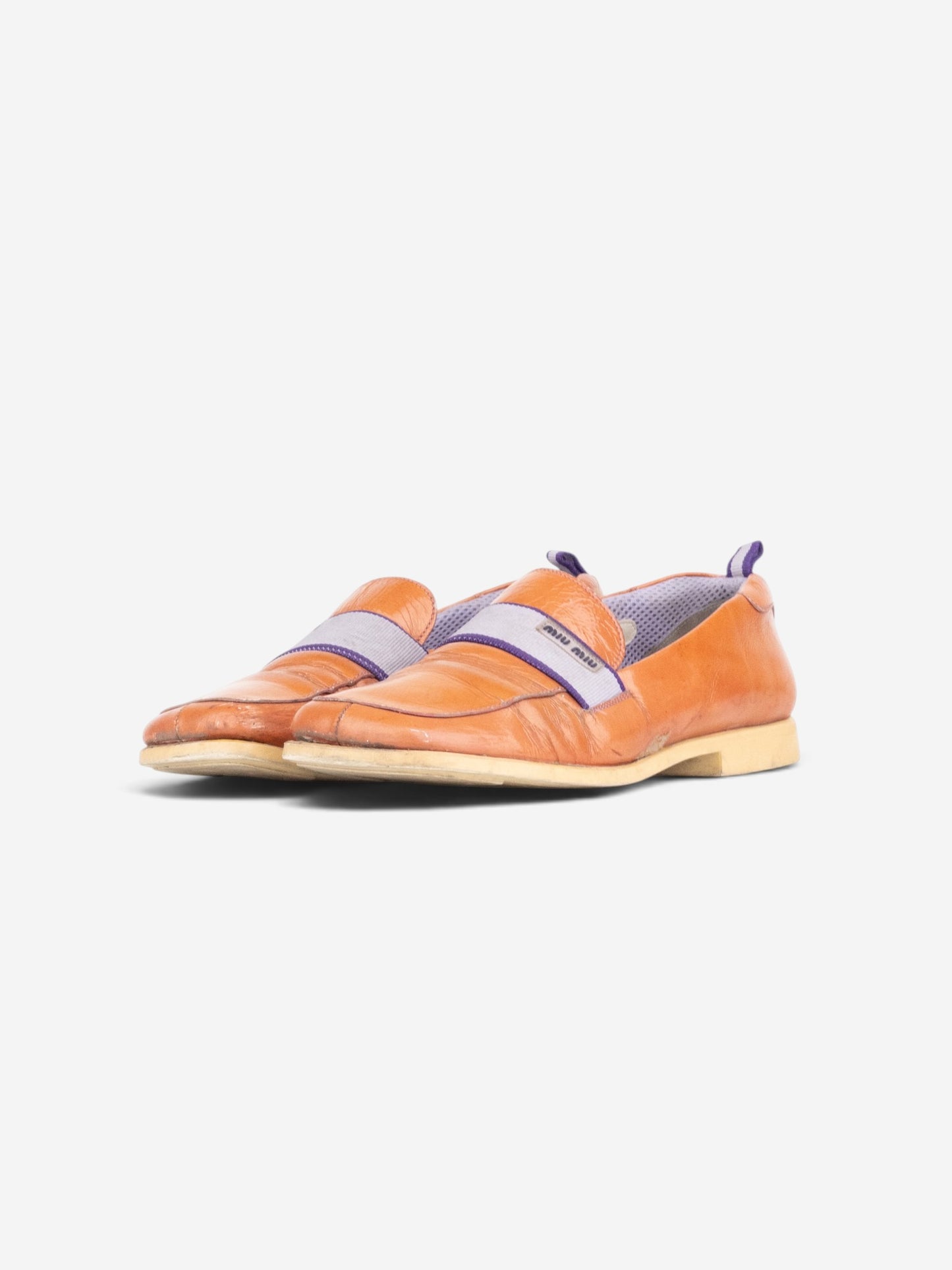 Miu Miu 2000s Square Toe Sports Penny Loafers – front view