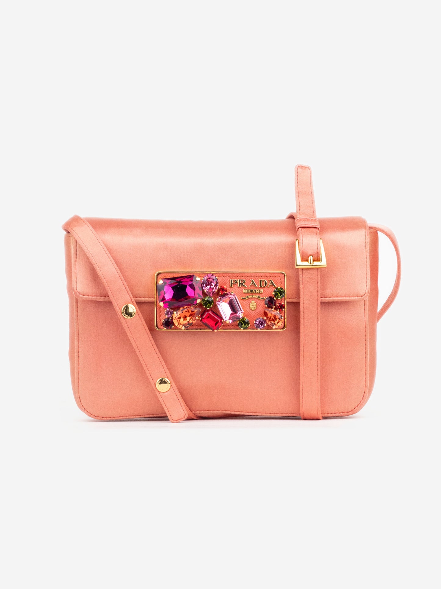 Prada 2000s Raso Gem Stones Satin Evening Crossbody Bag