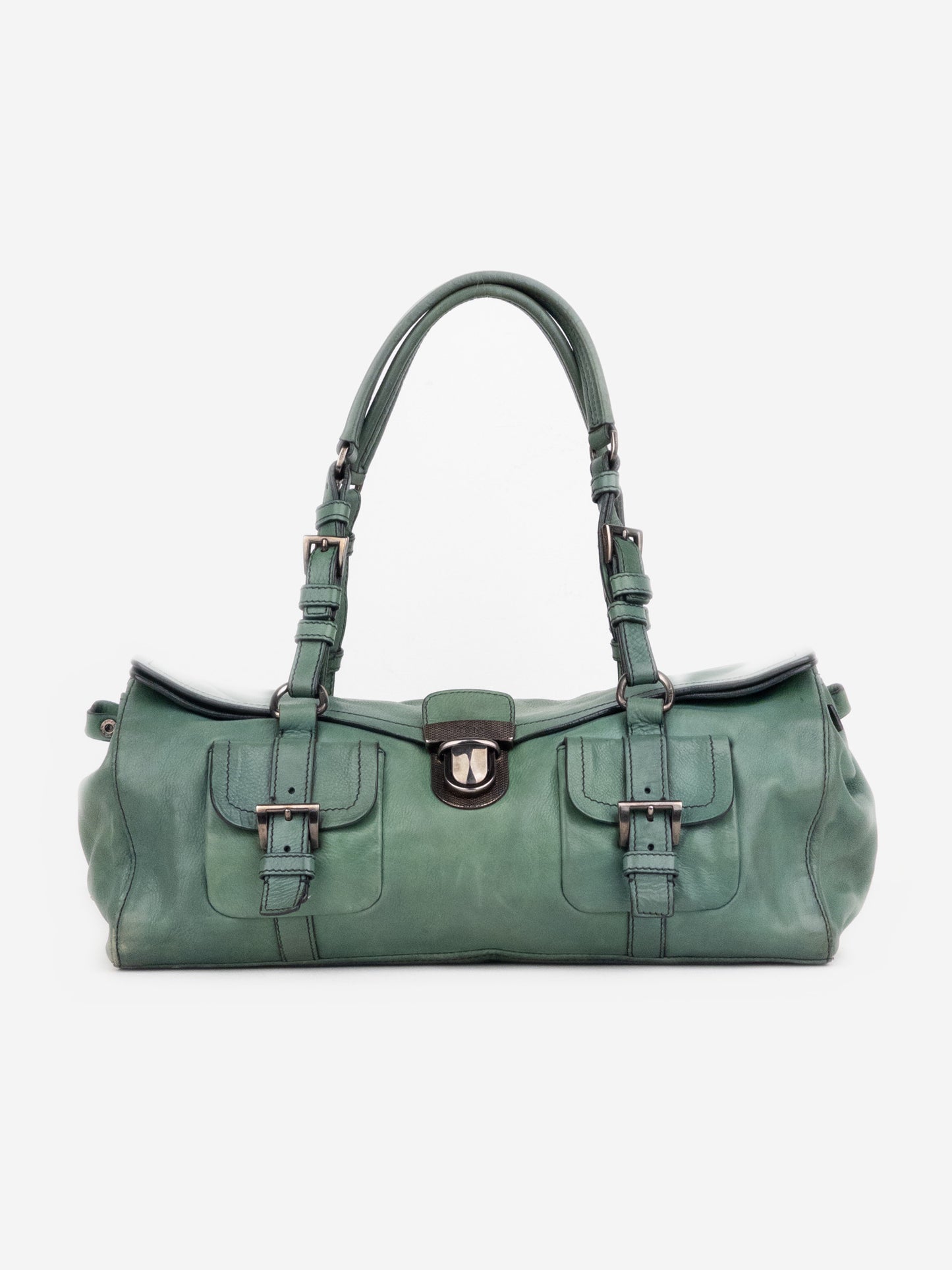 Prada 2000s 'Easy' Sybille East-West Baguette Shoulder Bag