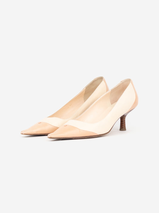 Chanel by Karl Lagerfeld 2010s Cap Toe CC Pump Kitten Heels