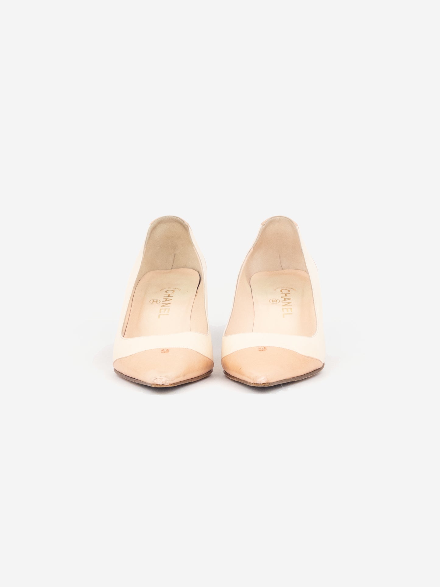 Chanel by Karl Lagerfeld 2010s Cap Toe CC Pump Kitten Heels