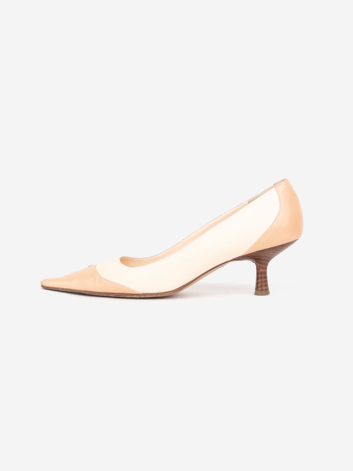 Chanel by Karl Lagerfeld 2010s Cap Toe CC Pump Kitten Heels