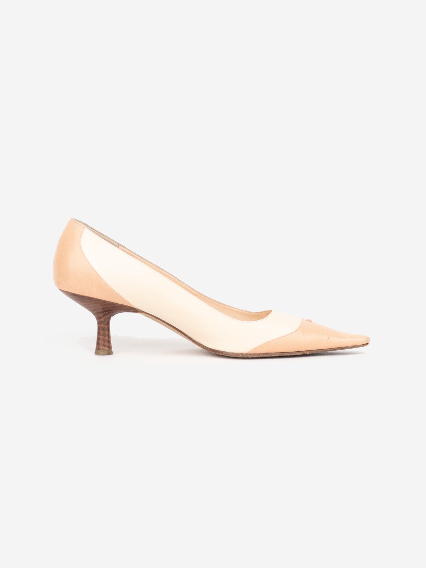 Chanel by Karl Lagerfeld 2010s Cap Toe CC Pump Kitten Heels