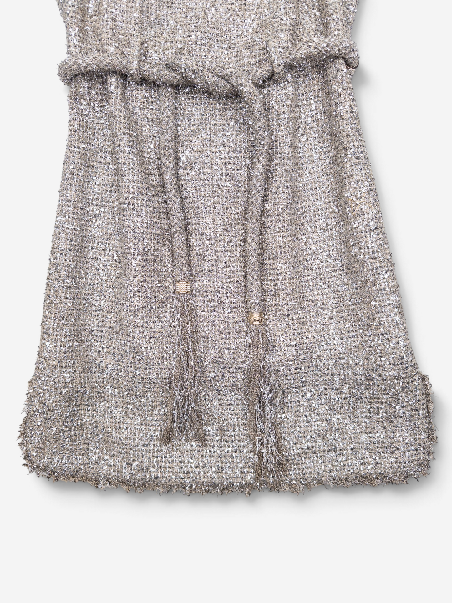 Chanel by Karl Lagerfeld C18 ‘Greek’ Metallic Tweed Tassel Mini Dress