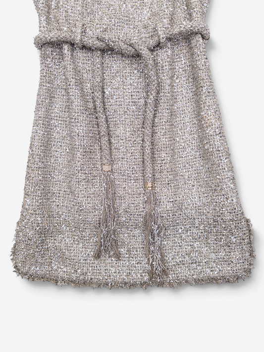 Chanel by Karl Lagerfeld C18 ‘Greek’ Metallic Tweed Tassel Mini Dress