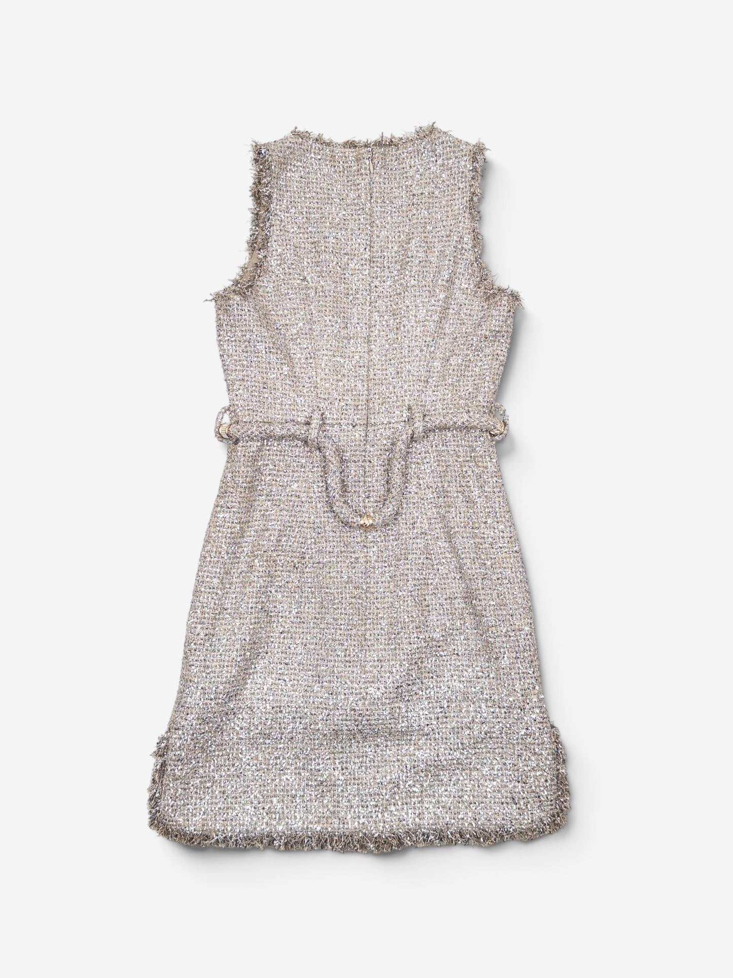 Chanel by Karl Lagerfeld C18 ‘Greek’ Metallic Tweed Tassel Mini Dress