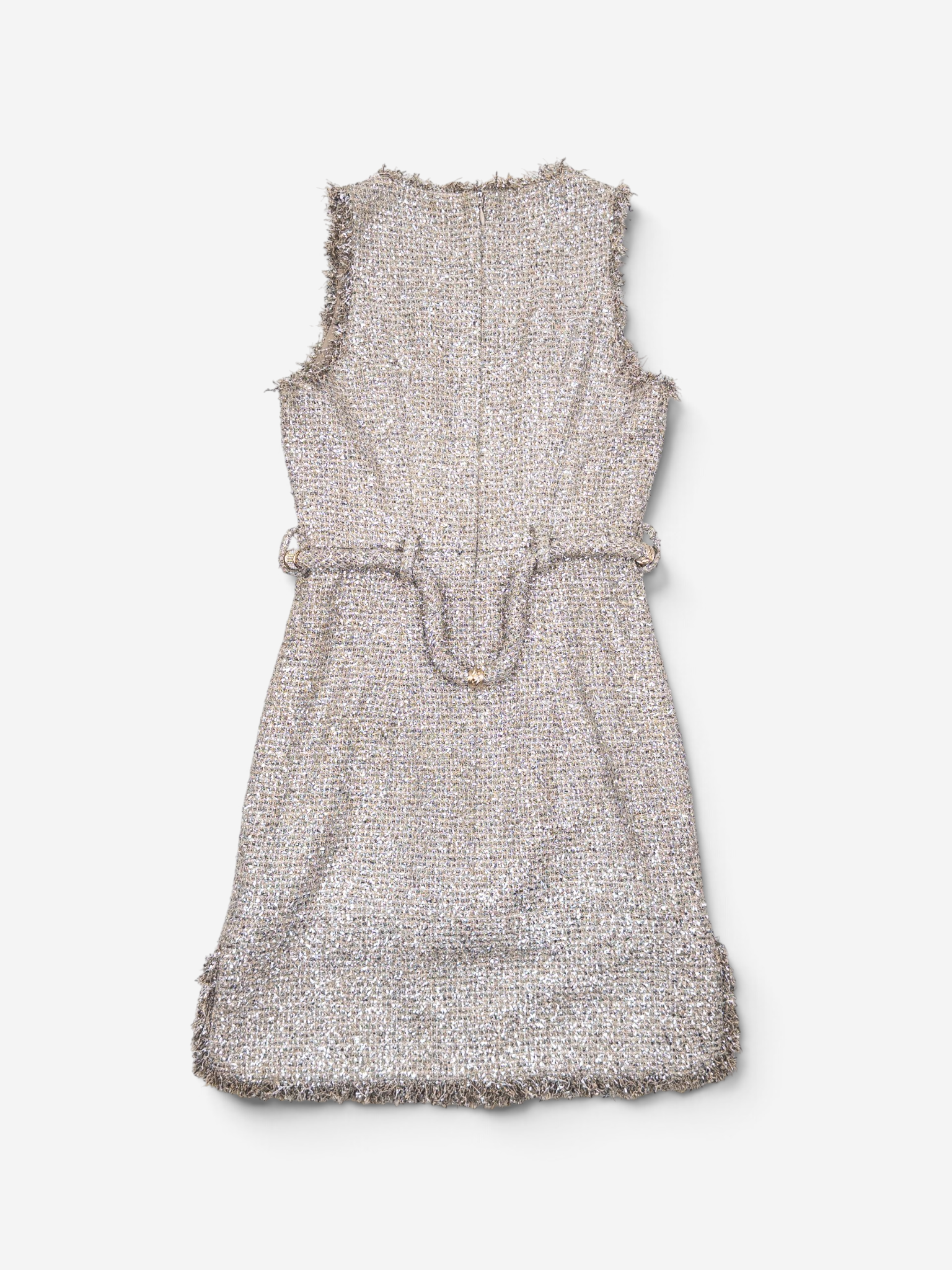 Chanel by Karl Lagerfeld C18 ‘Greek’ Metallic Tweed Tassel Mini Dress