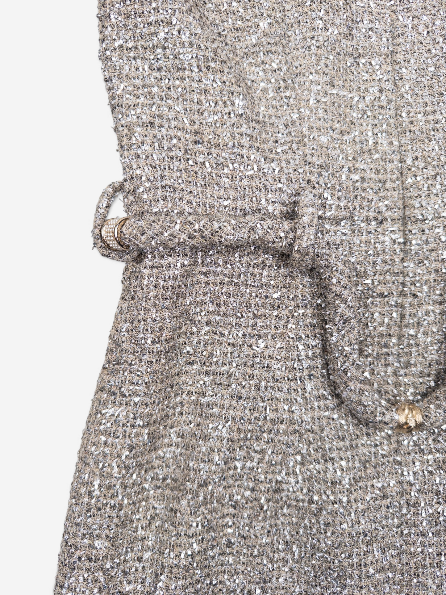 Chanel by Karl Lagerfeld C18 ‘Greek’ Metallic Tweed Tassel Mini Dress