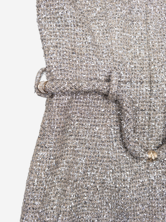 Chanel by Karl Lagerfeld C18 ‘Greek’ Metallic Tweed Tassel Mini Dress