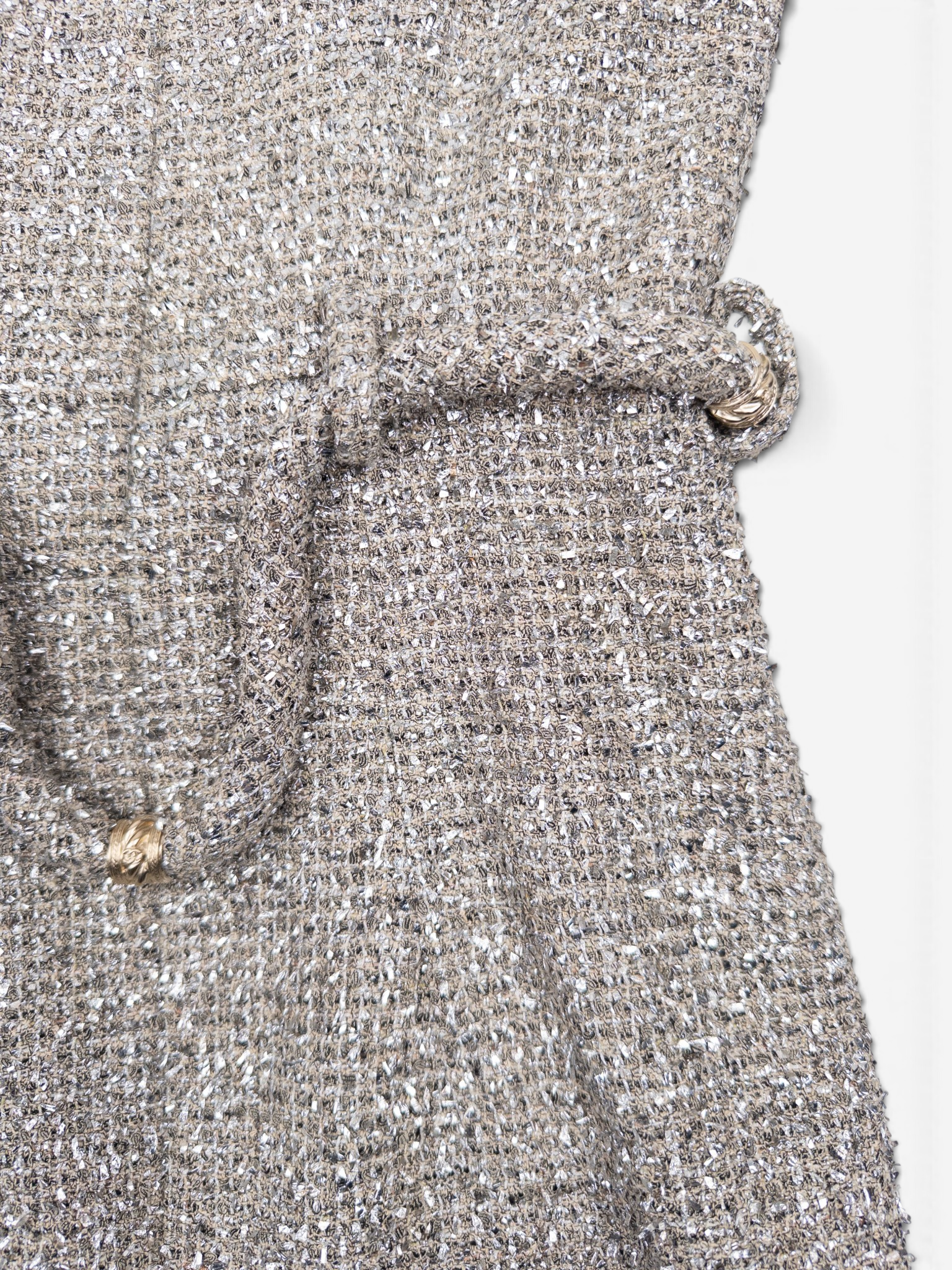 Chanel by Karl Lagerfeld C18 ‘Greek’ Metallic Tweed Tassel Mini Dress