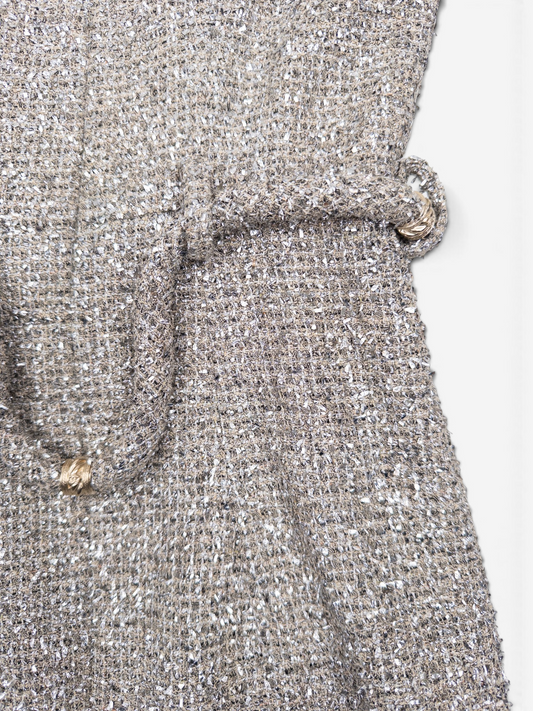 Chanel by Karl Lagerfeld C18 ‘Greek’ Metallic Tweed Tassel Mini Dress