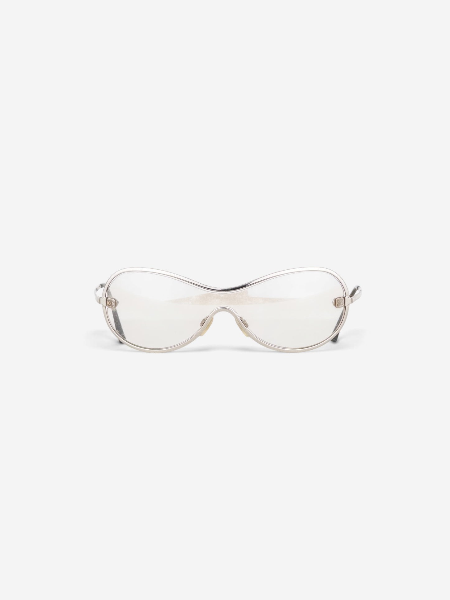 Chanel by Karl Lagerfeld 2000s '4030' Aviator Wrap Mask Shield Sunglasses – front view