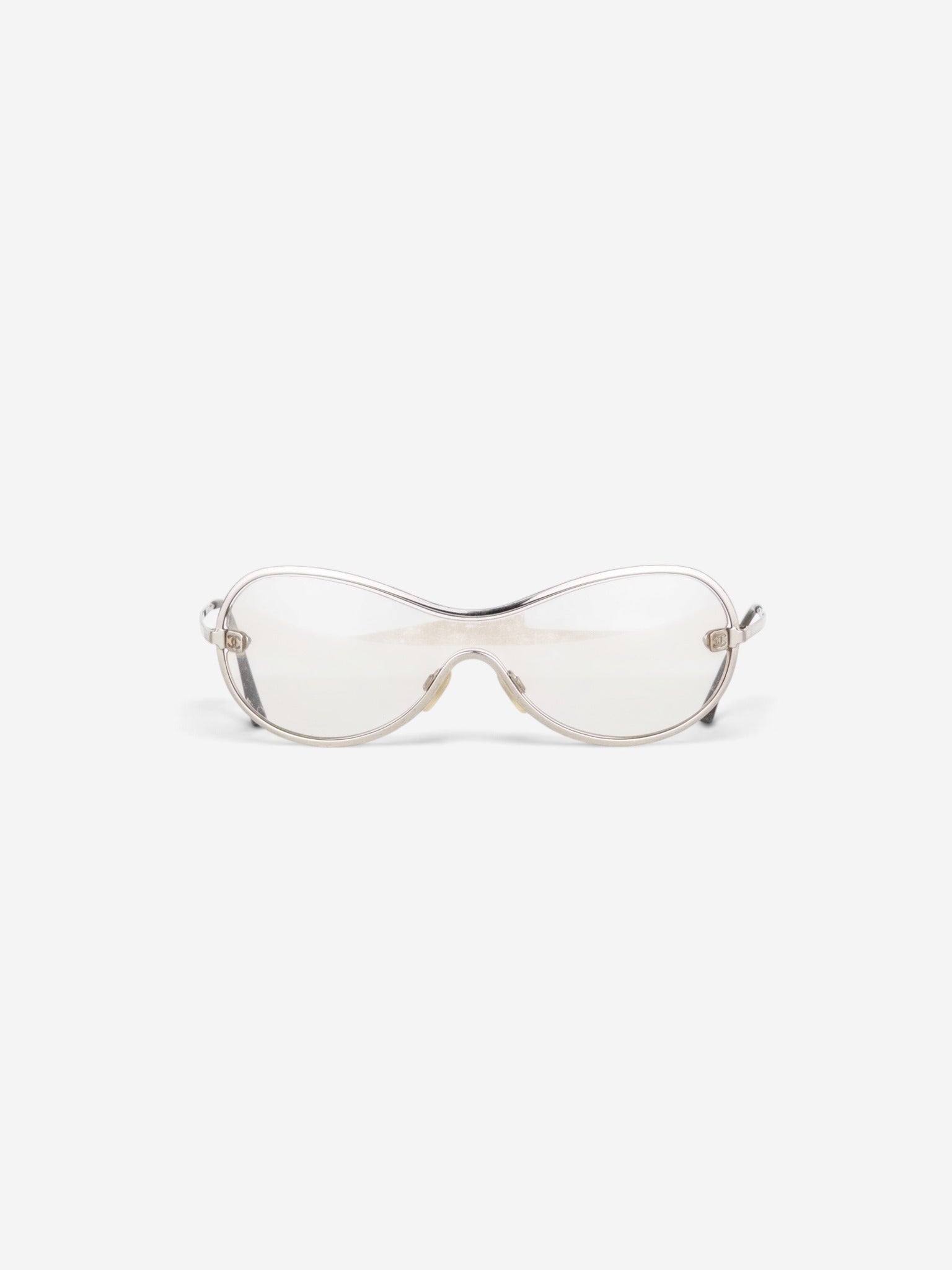 Chanel by Karl Lagerfeld 2000s '4030' Aviator Wrap Mask Shield Sunglasses – front view