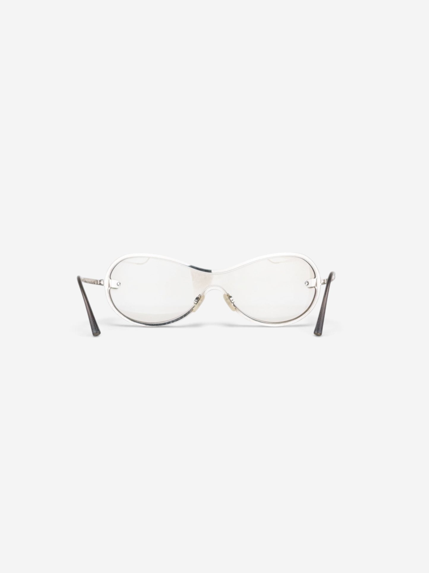 Chanel by Karl Lagerfeld 2000s '4030' Aviator Wrap Mask Shield Sunglasses – back view
