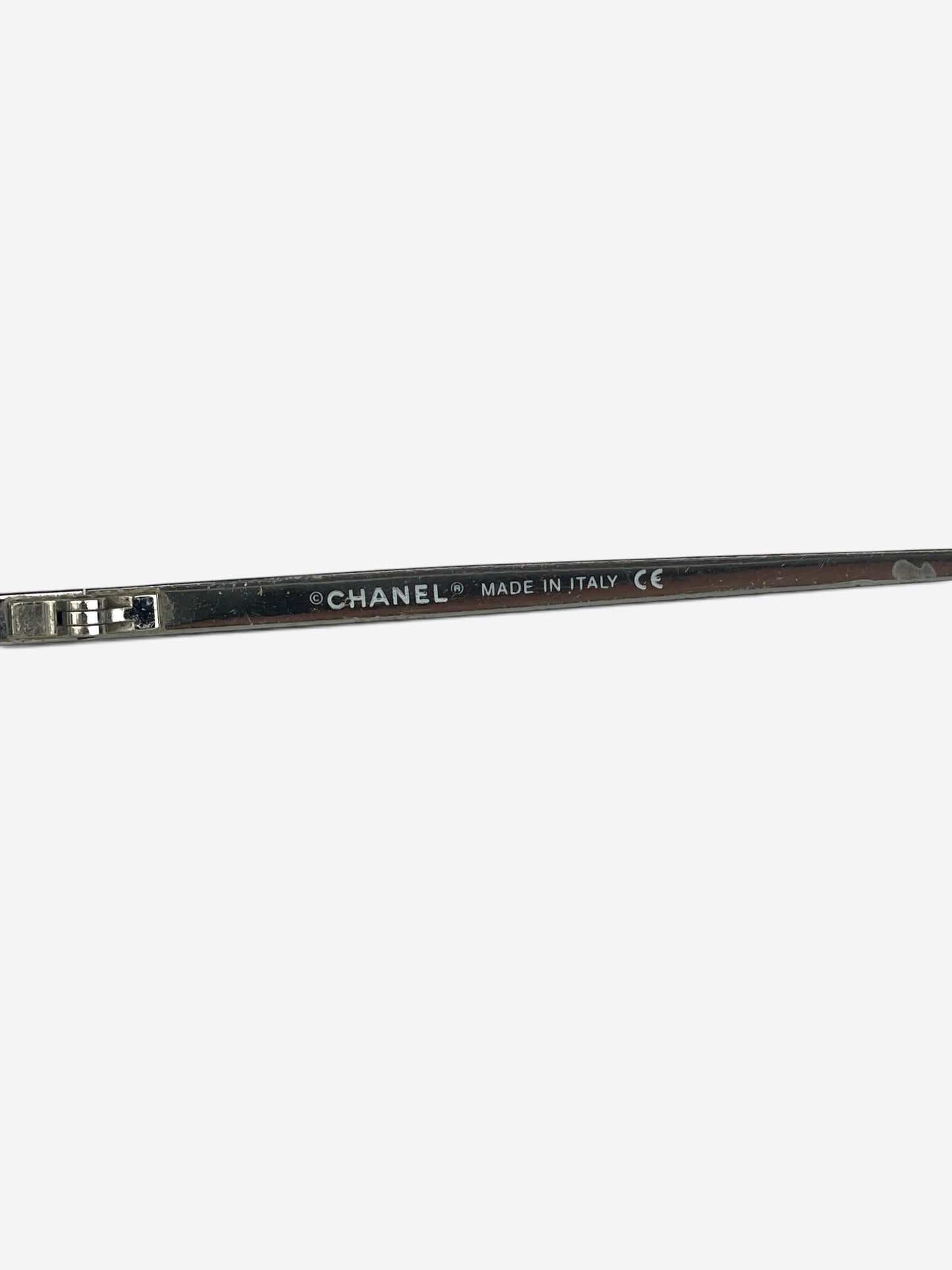Chanel by Karl Lagerfeld 2000s '4030' Aviator Wrap Mask Shield Sunglasses – brand marking detail