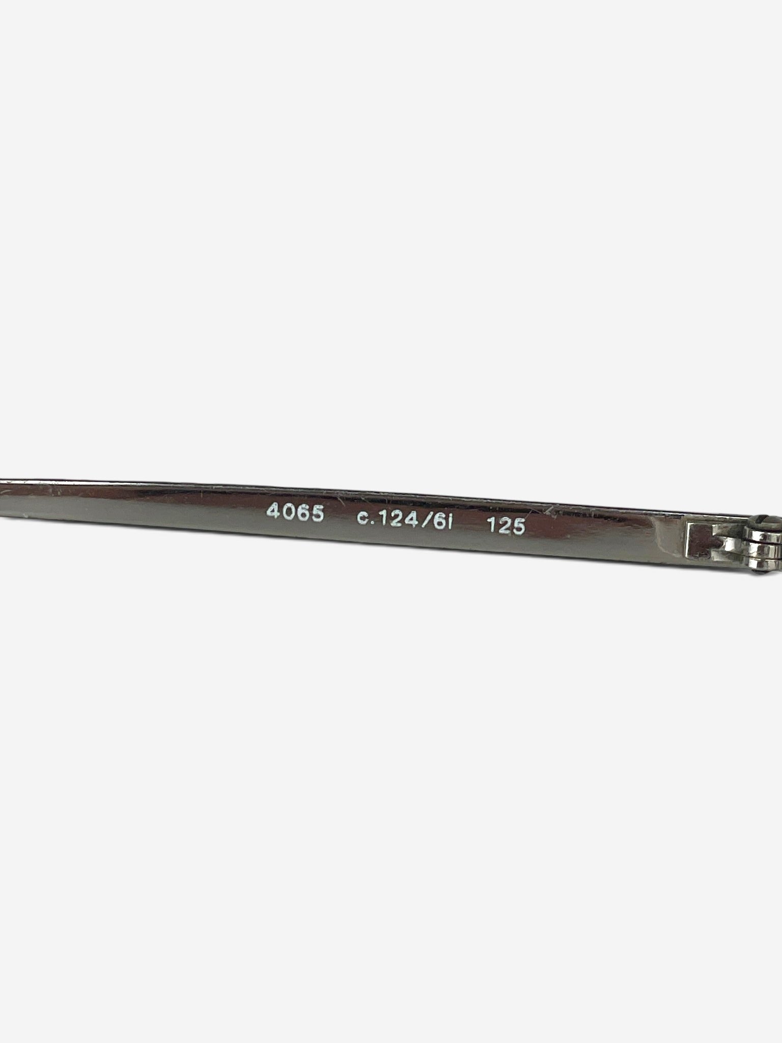Chanel by Karl Lagerfeld 2000s '4030' Aviator Wrap Mask Shield Sunglasses – model number engraving detail