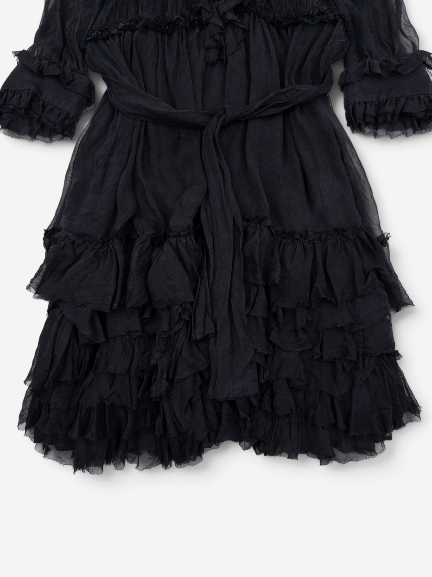 Dolce & Gabbana 2000s Chiffon Ruffle Summer Midi Dress