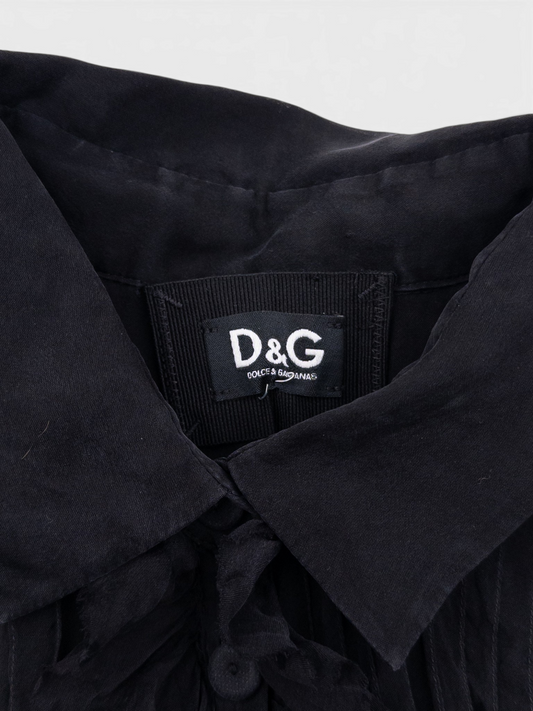 Dolce & Gabbana 2000s Chiffon Ruffle Summer Midi Dress