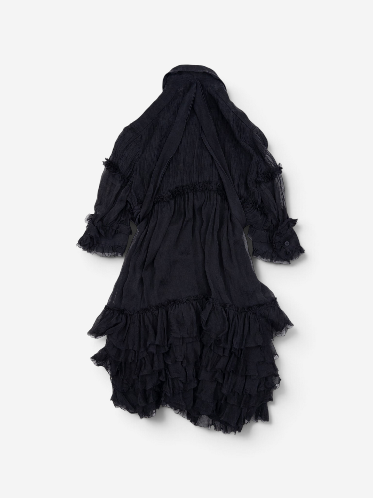 Dolce & Gabbana 2000s Chiffon Ruffle Summer Midi Dress
