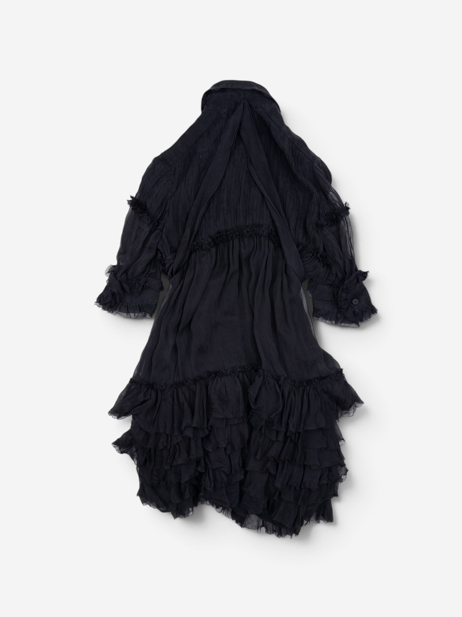 Dolce & Gabbana 2000s Chiffon Ruffle Summer Midi Dress