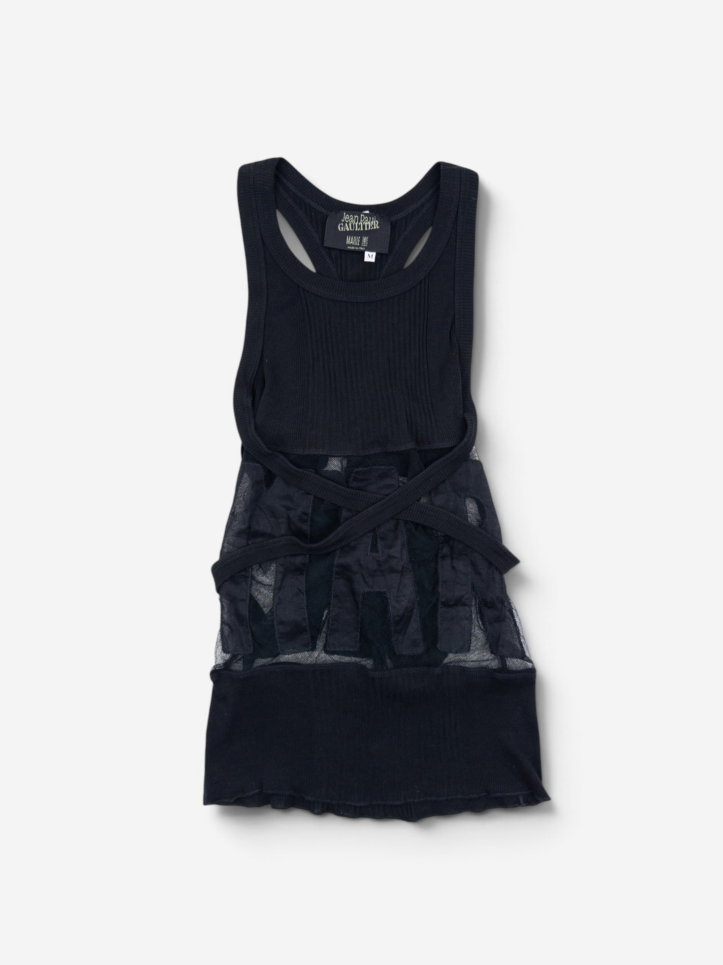 Jean Paul Gaultier 1990s Transparent 'Marcel' Bondage Tank Top – front view
