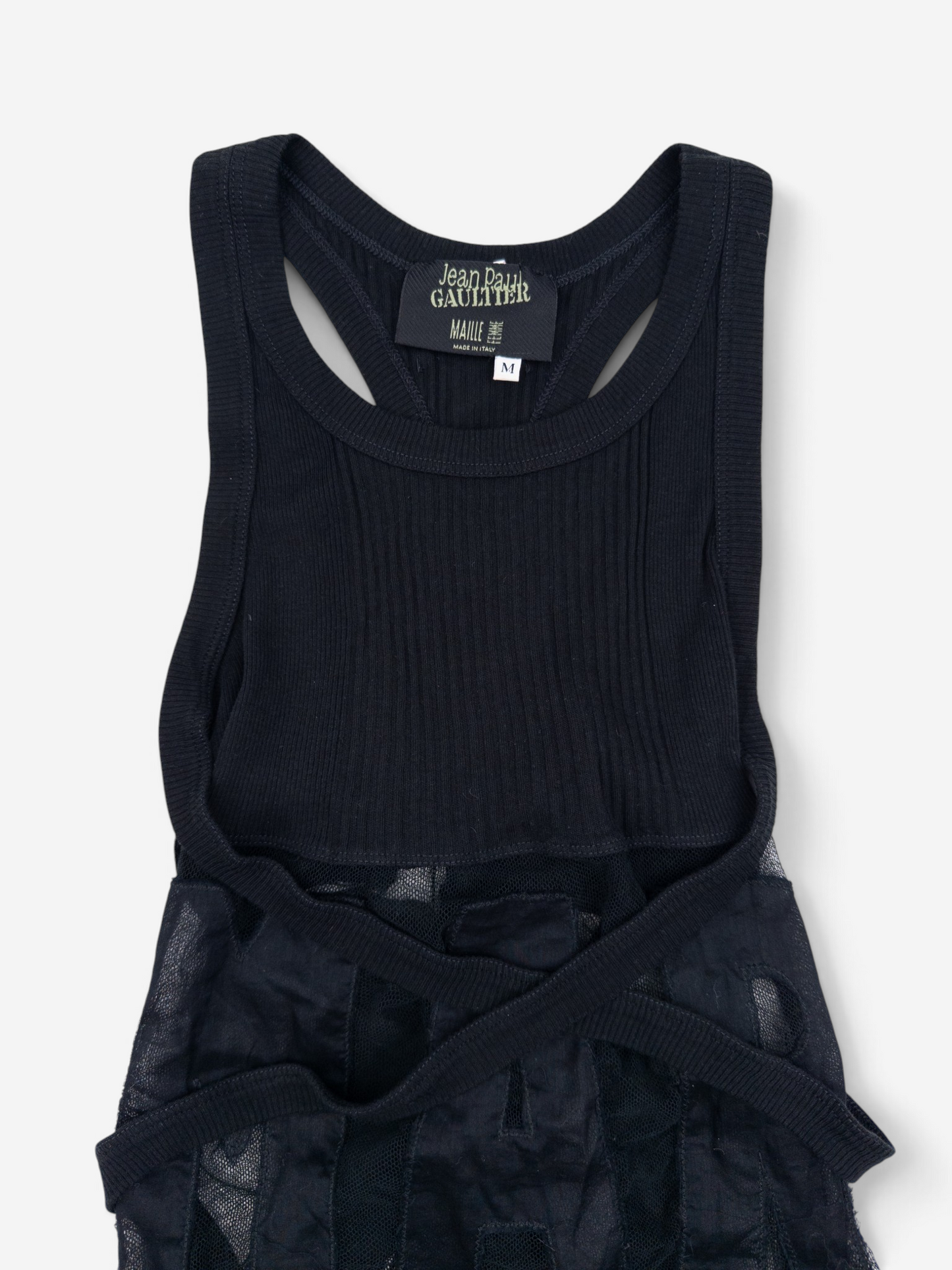 Jean Paul Gaultier 1990s Transparent 'Marcel' Bondage Tank Top – back view