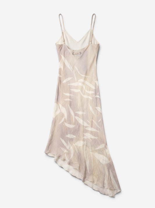 Roberto Cavalli 2000s Asymmetrical Summer Wrinkle Ruffle Maxi Dress – back view